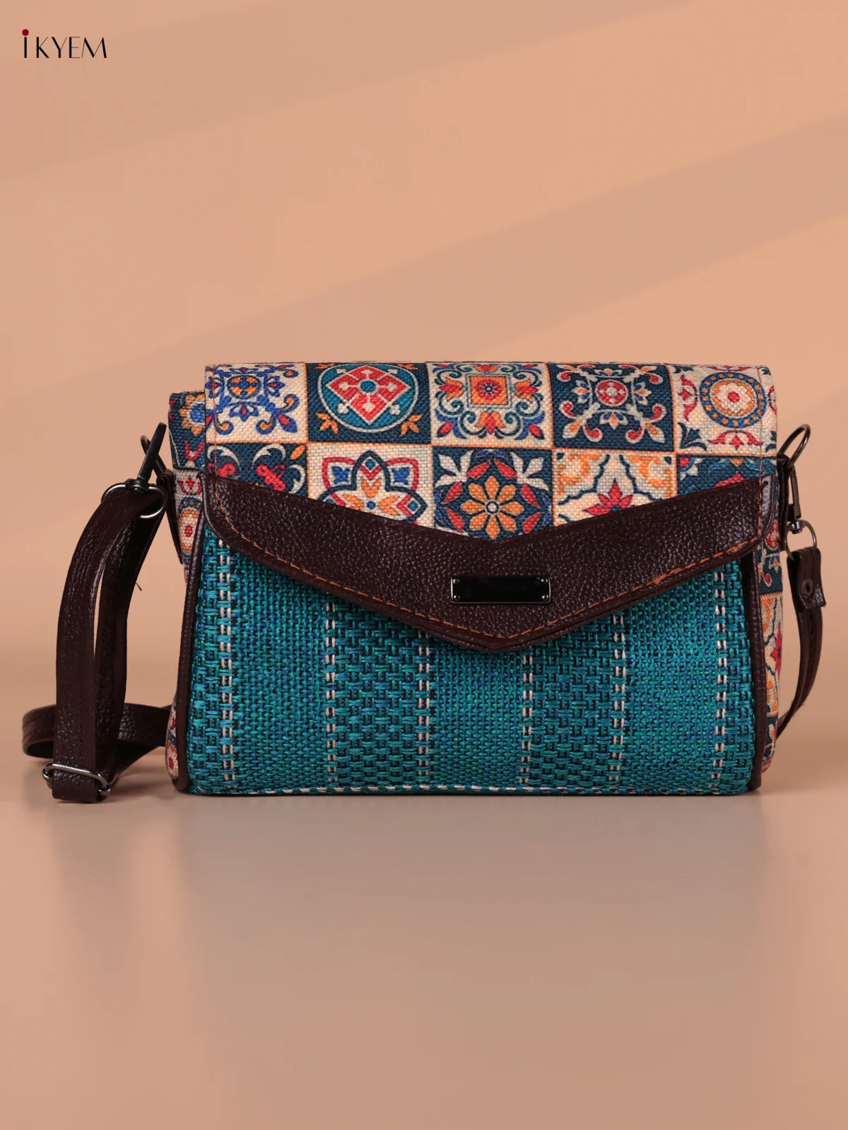 Printed Sling Bag - Sky Blue