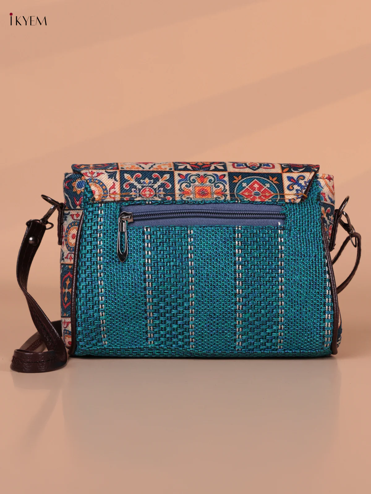 Printed Sling Bag - Sky Blue - Image 2