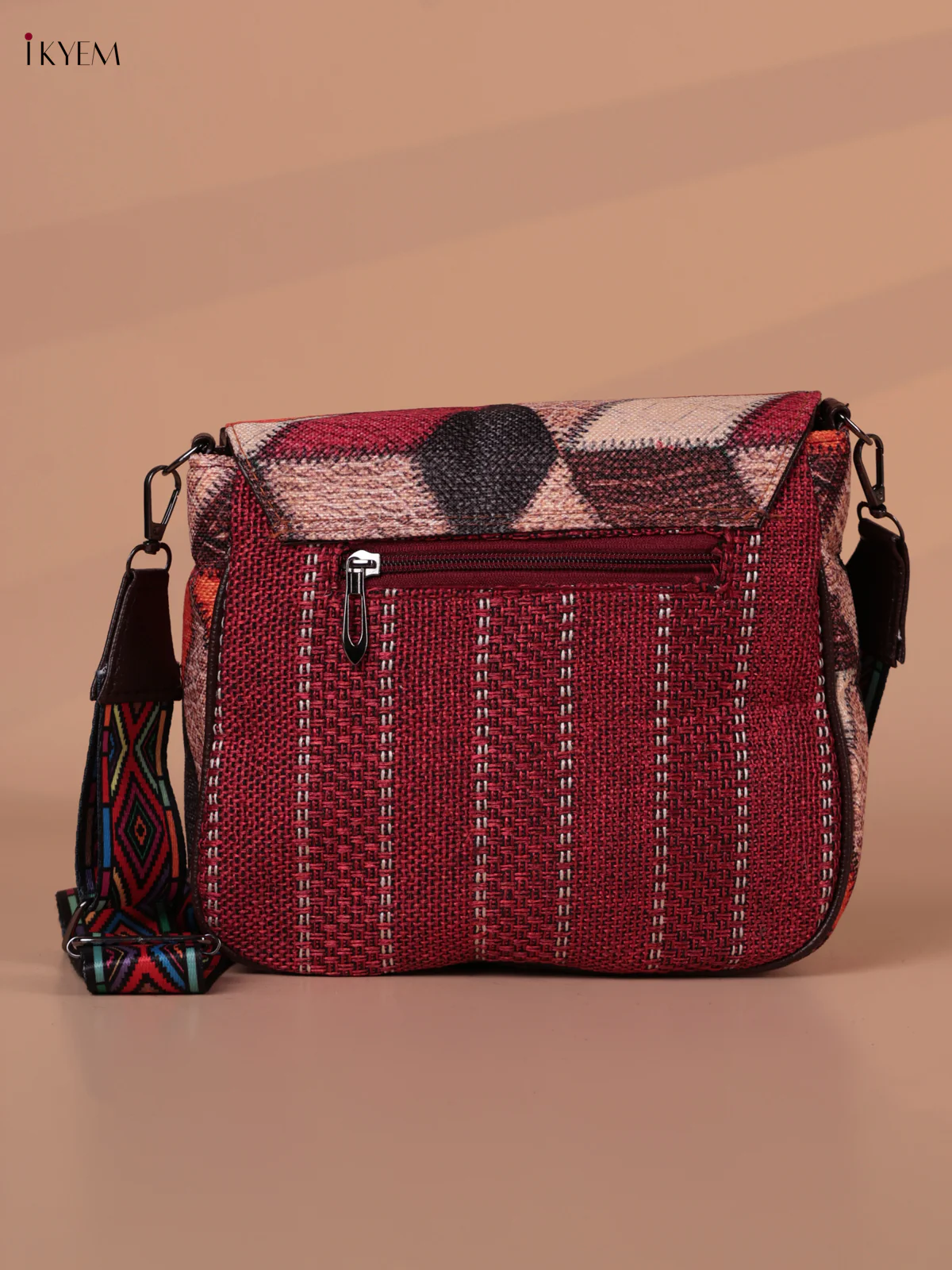 Printed Sling Bag - Red - Image 2