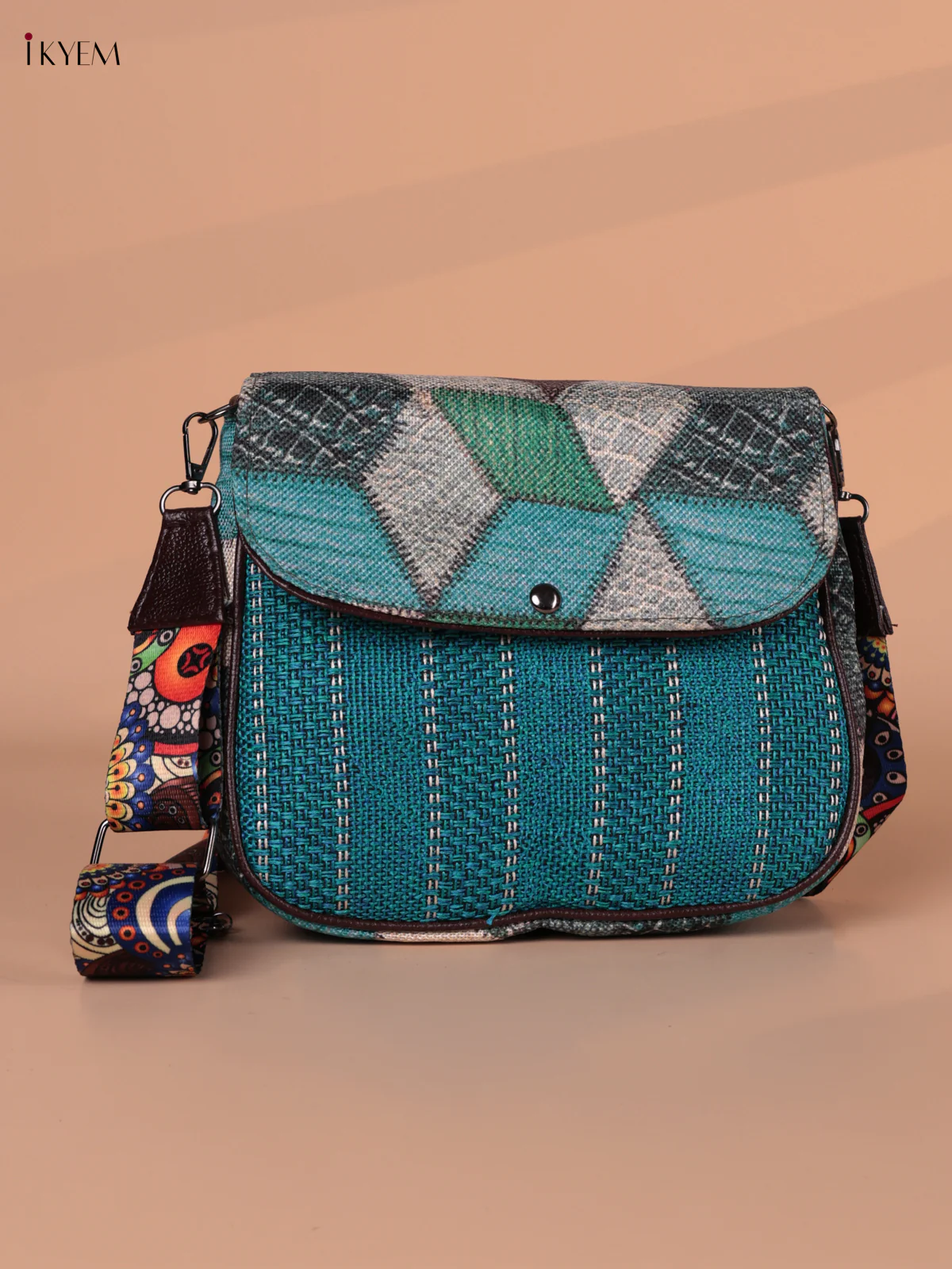 Printed Sling Bag - Sky Blue