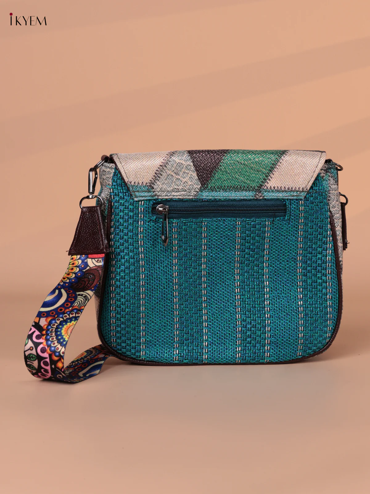 Printed Sling Bag - Sky Blue - Image 2