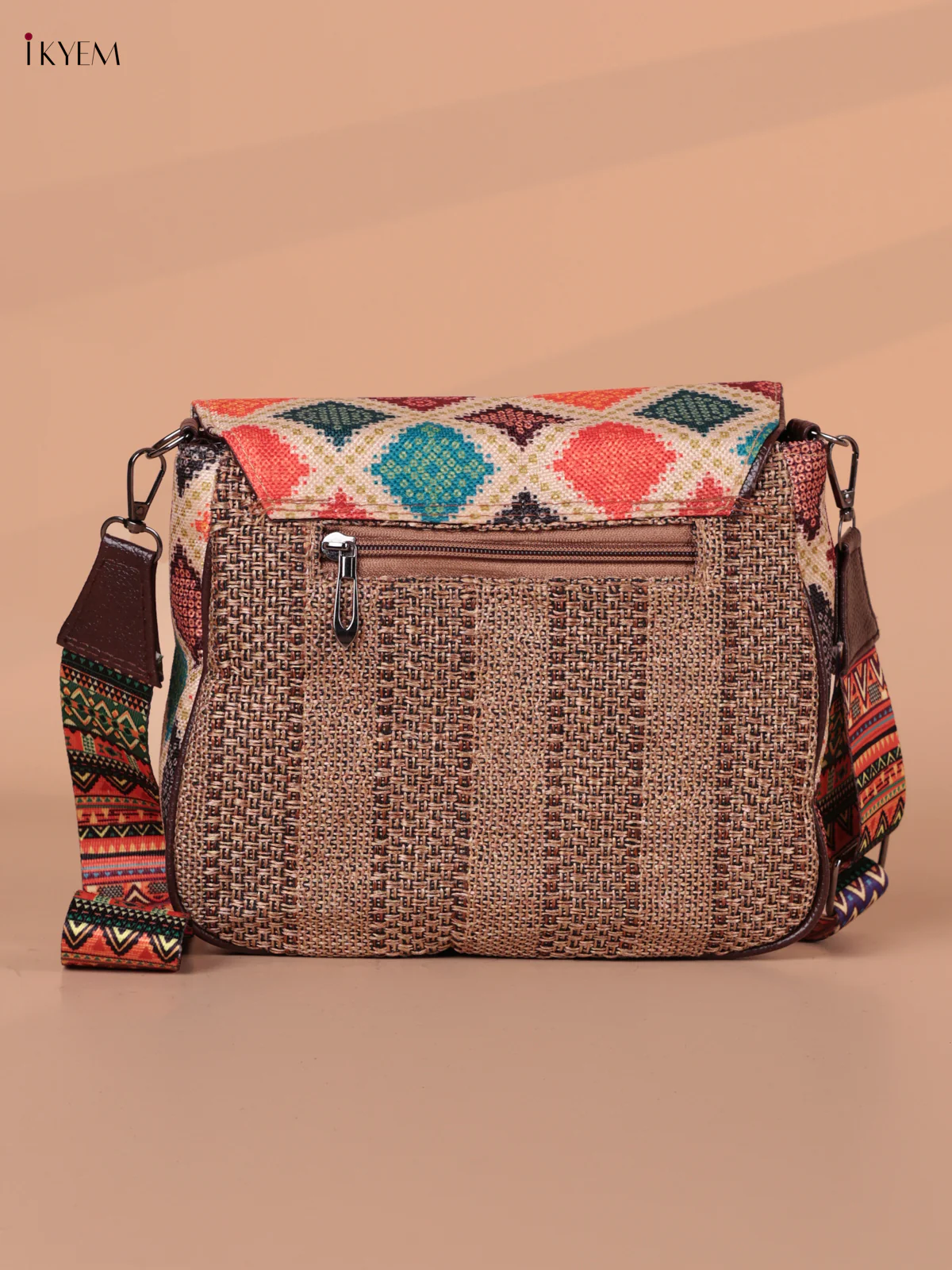 Printed Sling Bag - Brown - Image 2