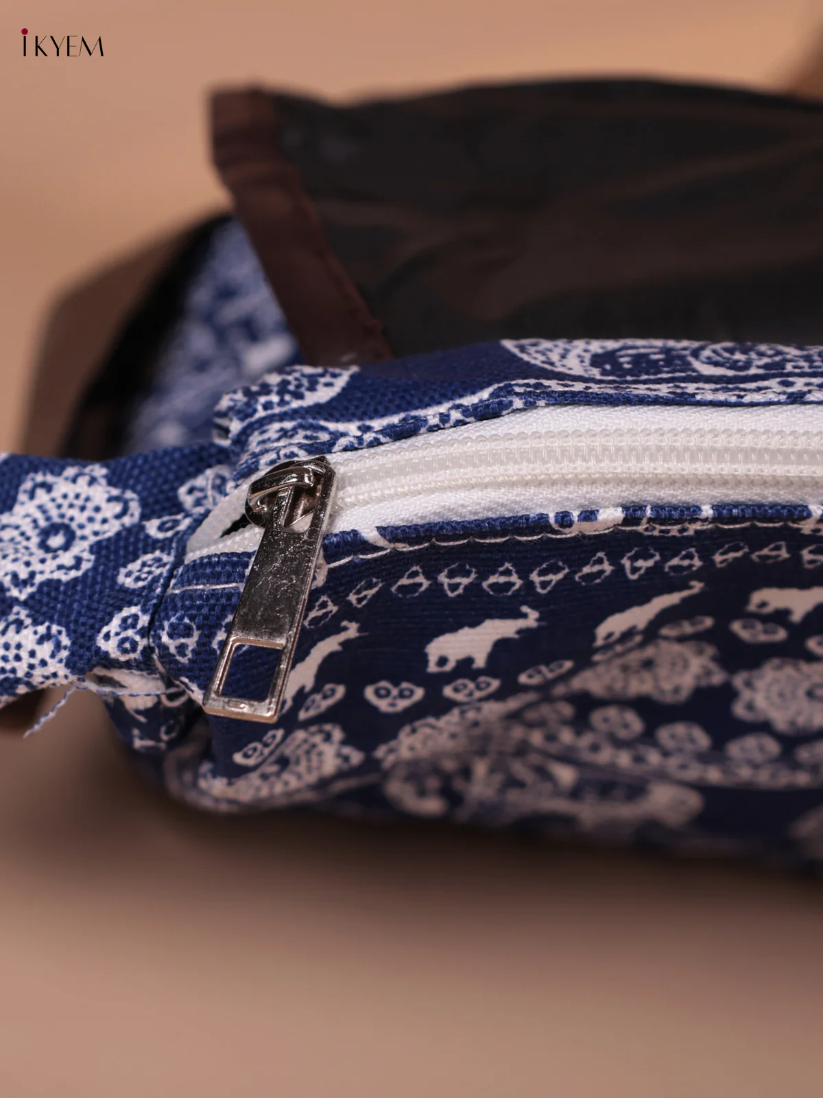 Elephant Design Crossbody Bag -Black & Blue - Image 3