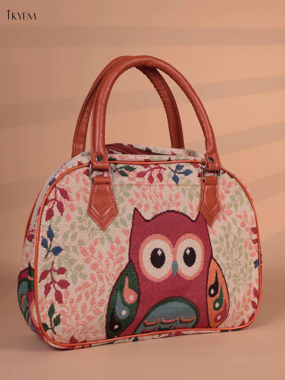 Hand Bag Owl Printed - Red - Image 2