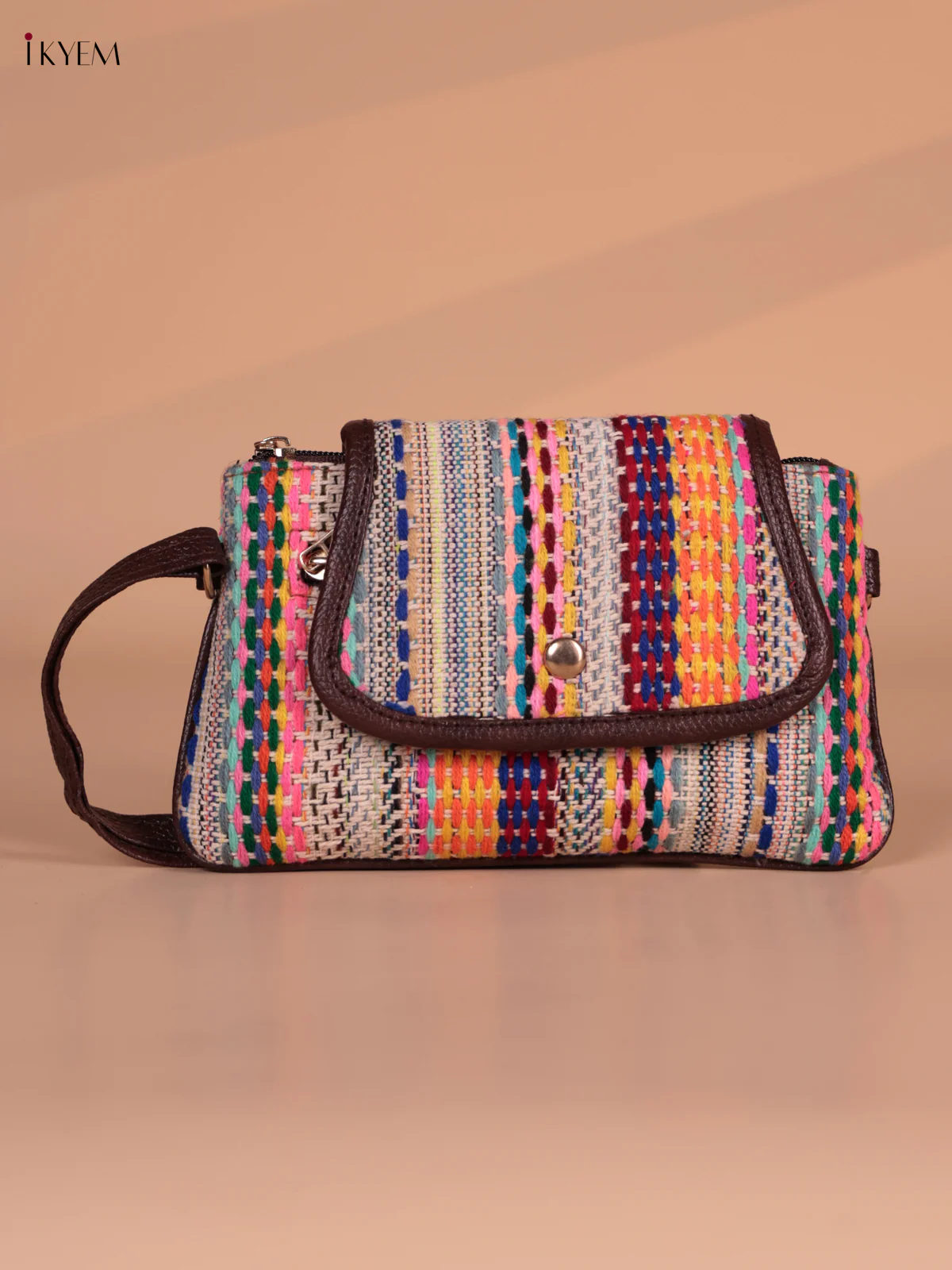 Printed Sling bag - Cream & Pink