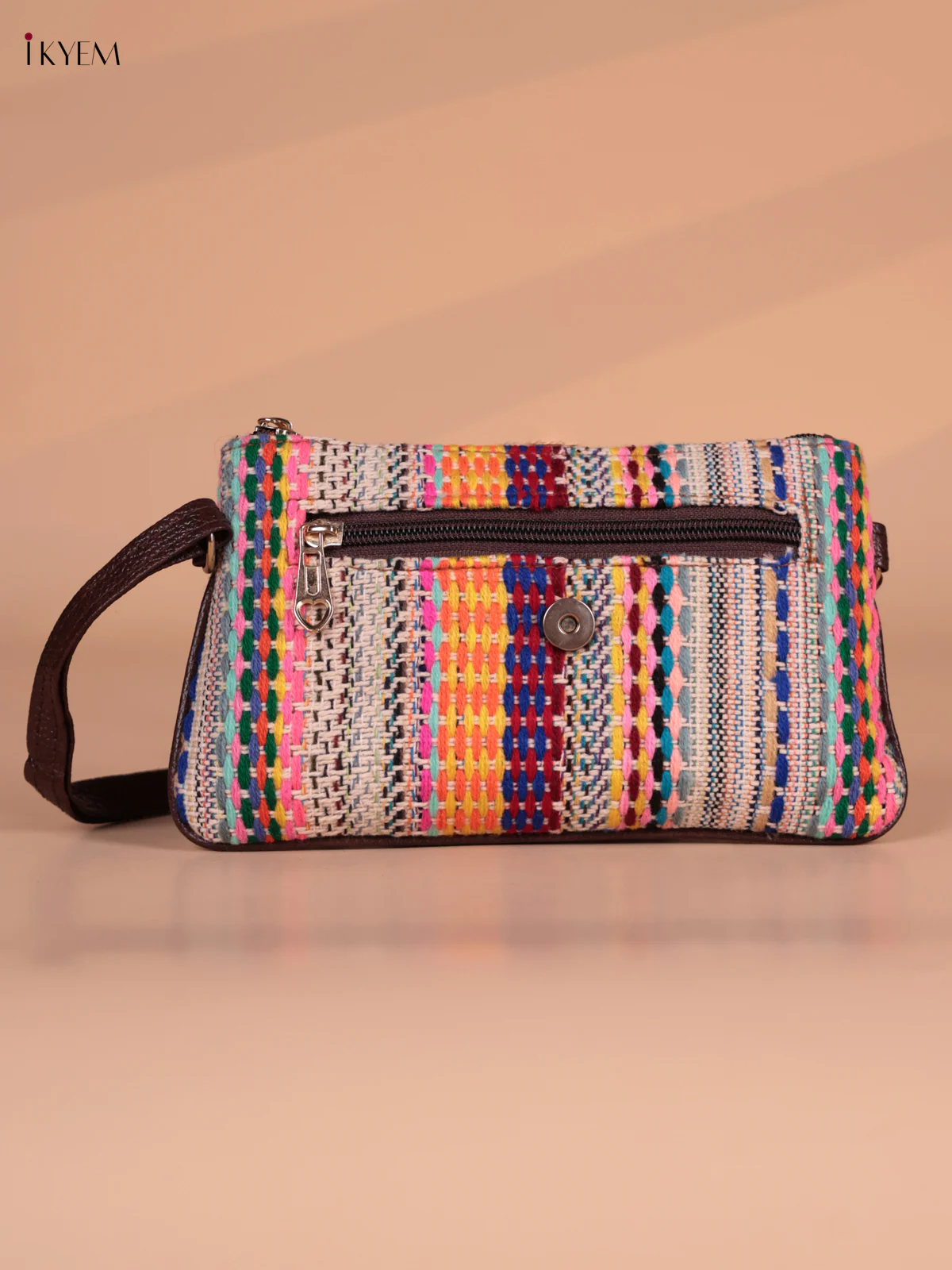 Printed Sling bag - Cream & Pink - Image 2