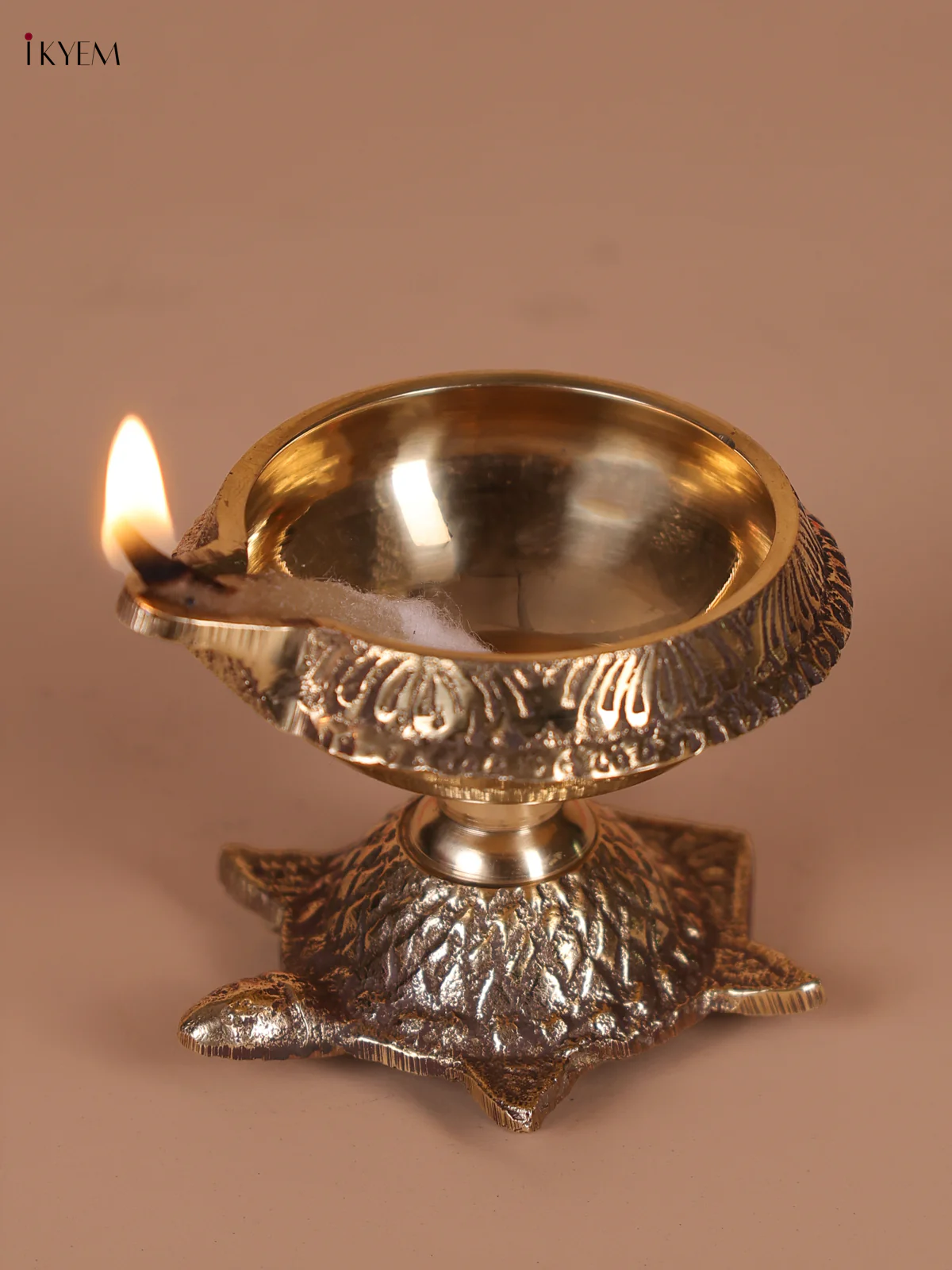 Brass Diya with Tortoise Base - KEC10010