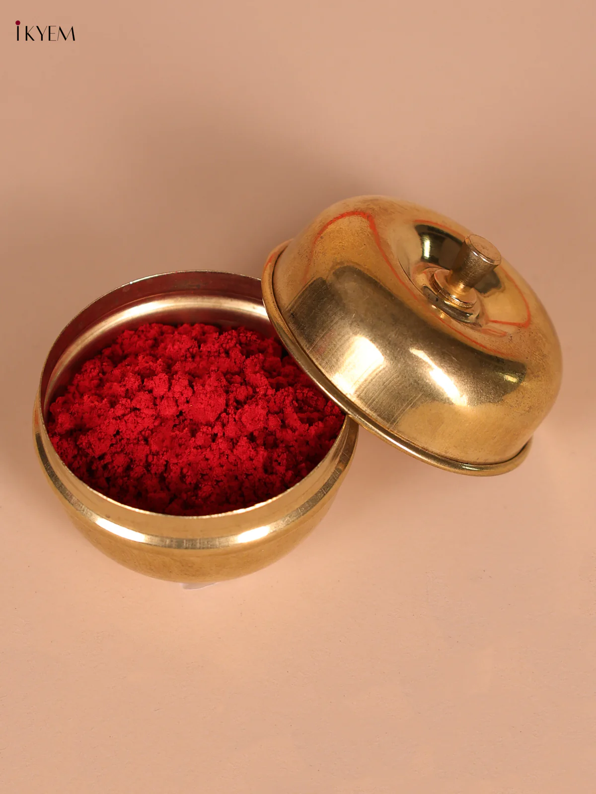 Brass Apple Design Kumkum Box - Image 2