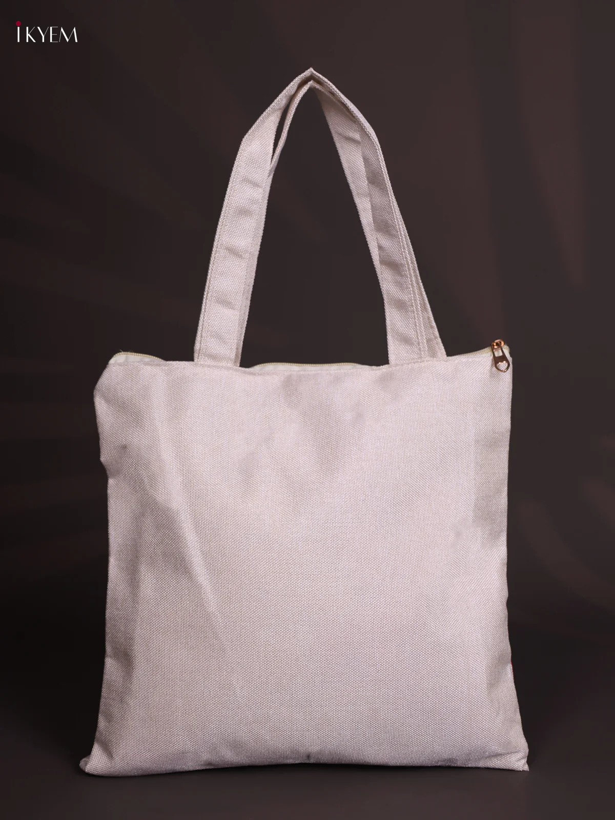 Peacock Printed Jute Handbag - Sky Blue - Image 2