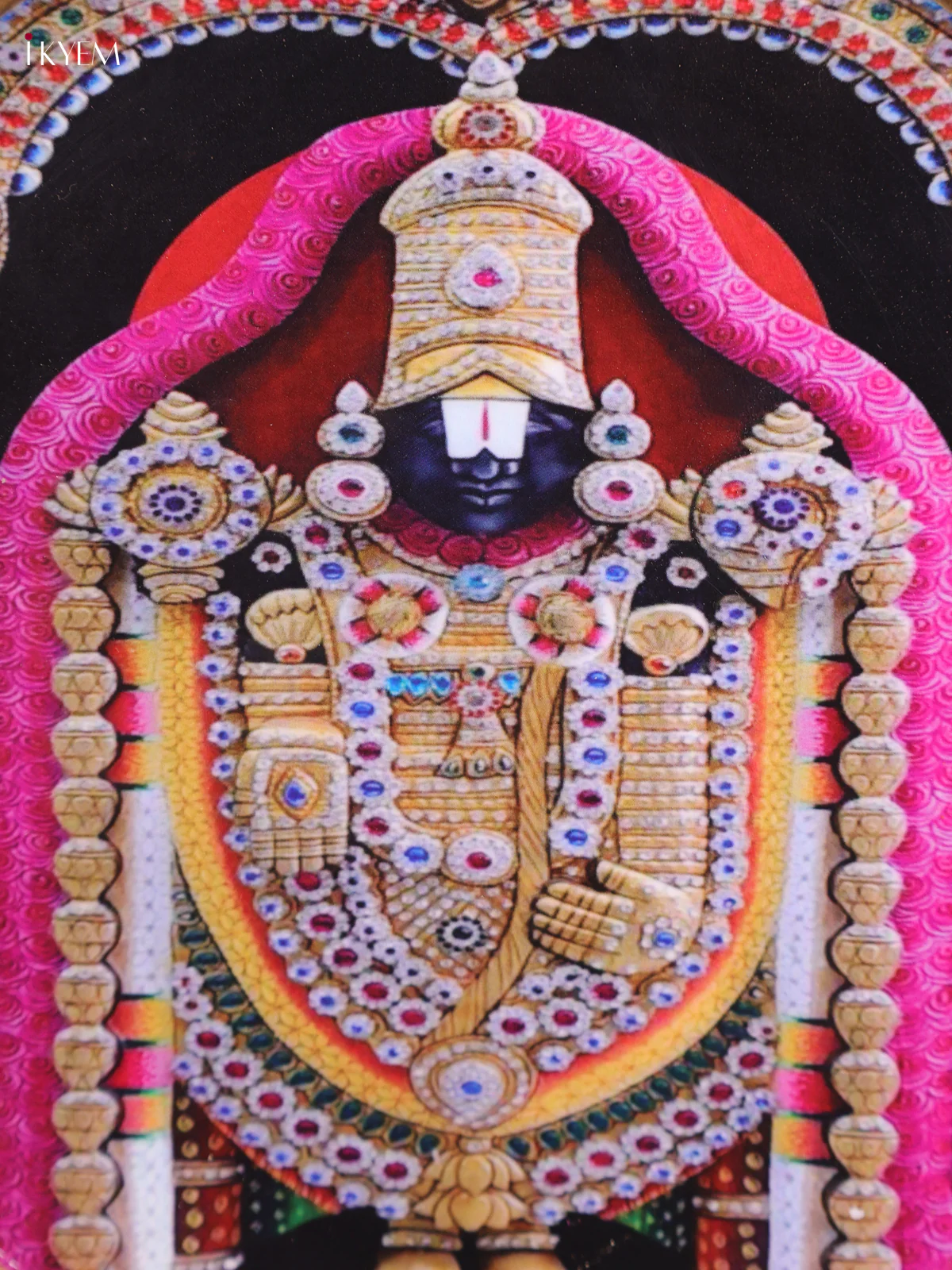 Balaji - Printed Brass Coated Plate With Hook Black - 8 inch - Image 2
