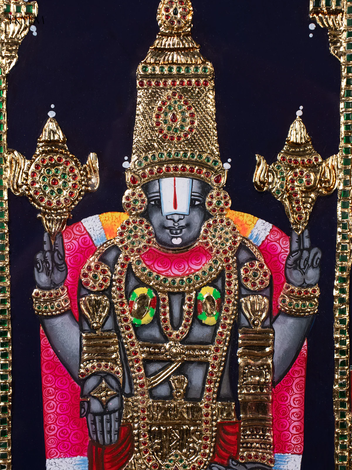 Balaji With 8 Gods Tanjore Painting (41x29) - KEC14001 - Image 2