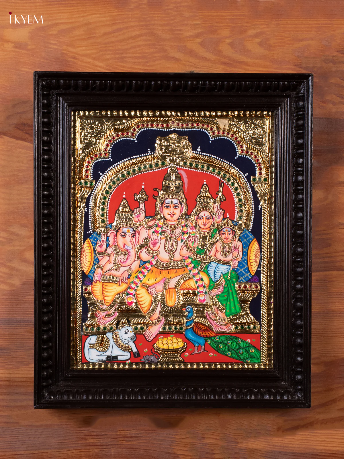Sivan Family Tanjore Painting (18x15) - KEC14002