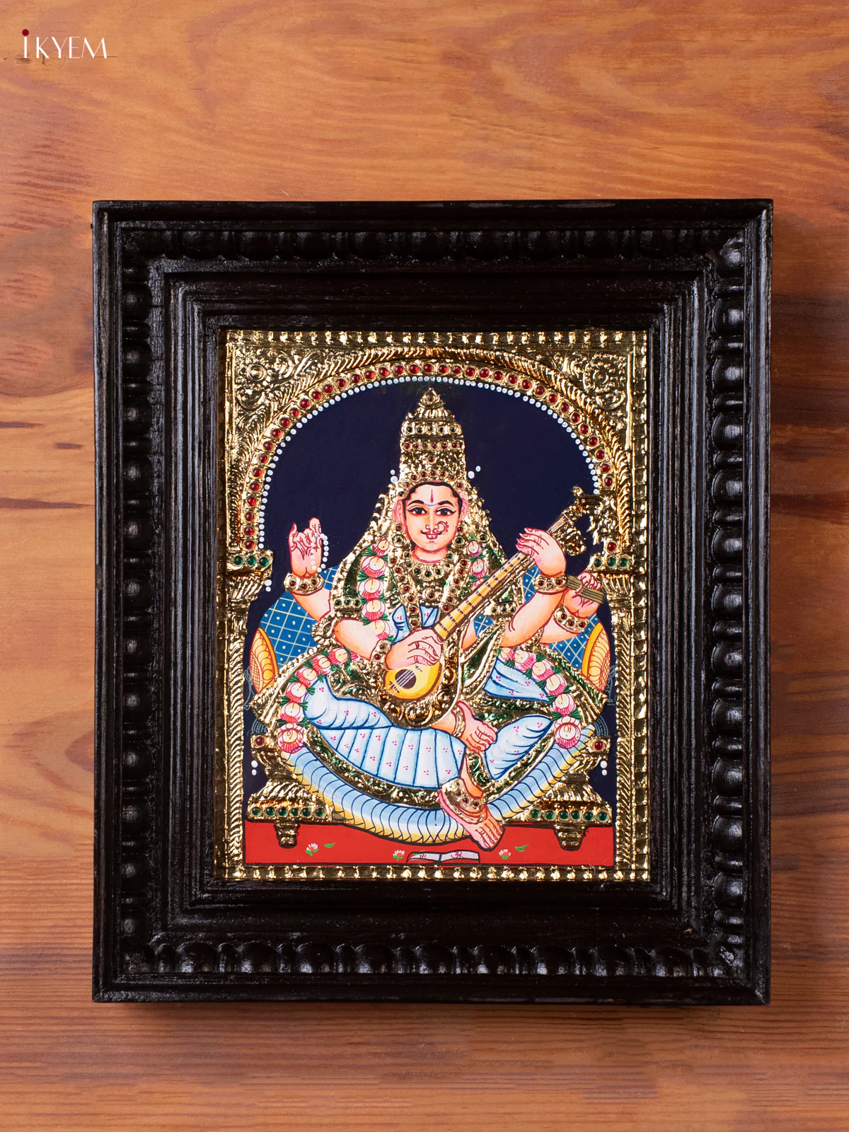 Saraswathi Tanjore Painting (13x11) - KEC14007