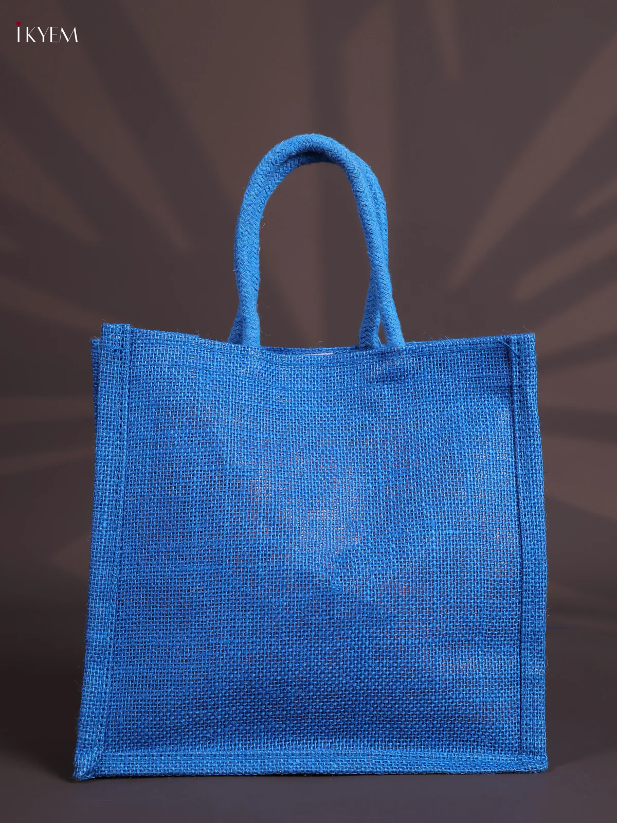 Blue&Red Half & Half Kalamkari Jute Bag with Rope Handles-KEC18005 - Image 3