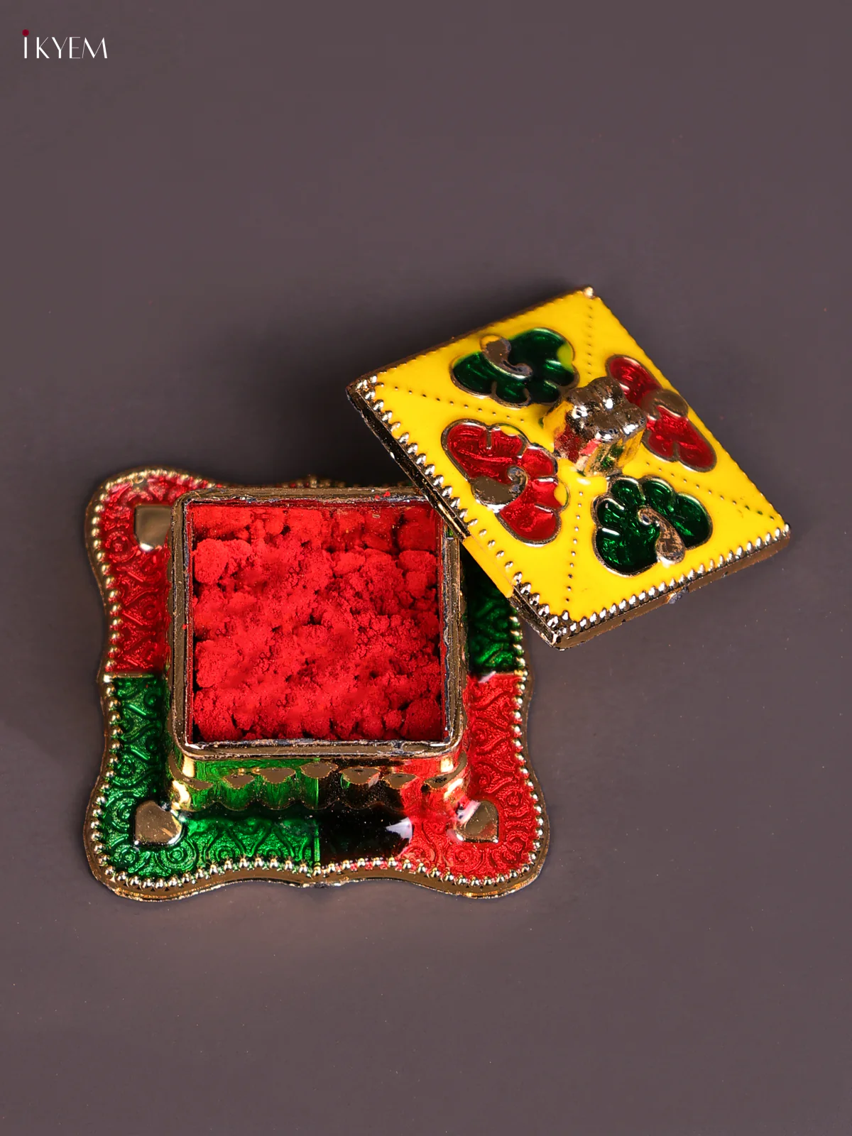 Meenakari Haldi Kumkum Holder-KEC20029 - Image 2