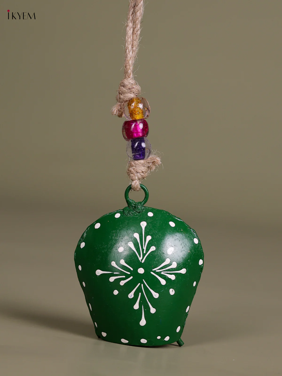Metal Handpainted Cow bell - Green-KEC26011