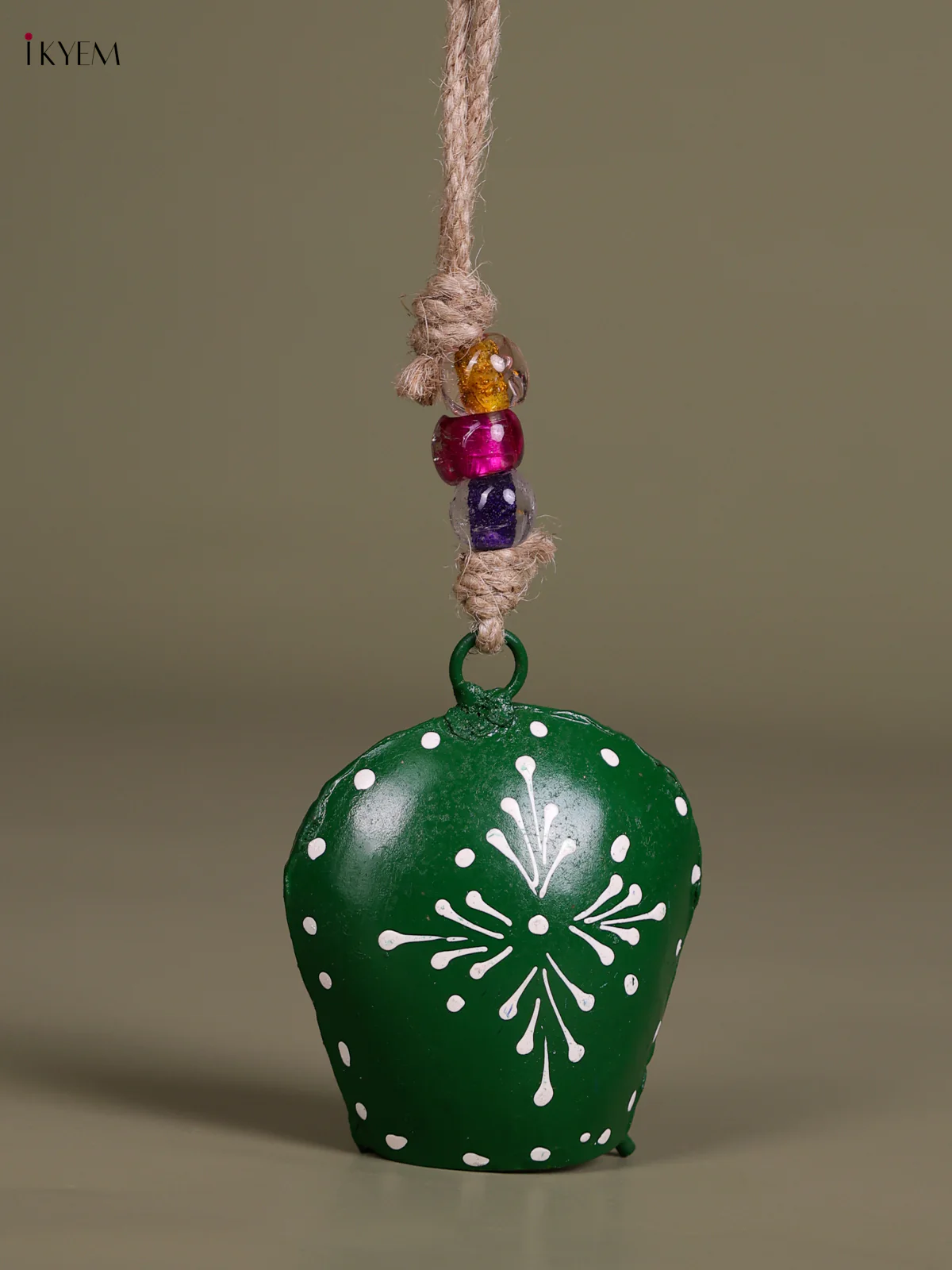Metal Handpainted Cow bell - Green-KEC26011 - Image 2