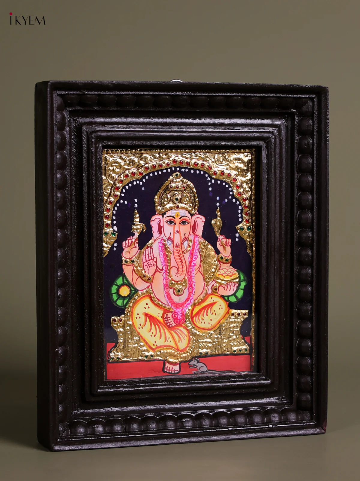 Ganesha Tanjore painting (10*8)-KEC26034 - Image 3