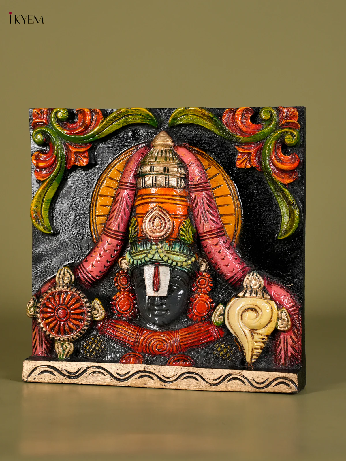 Wooden Handpainted Balaji Face Wall hanging-KED13011 - Image 3