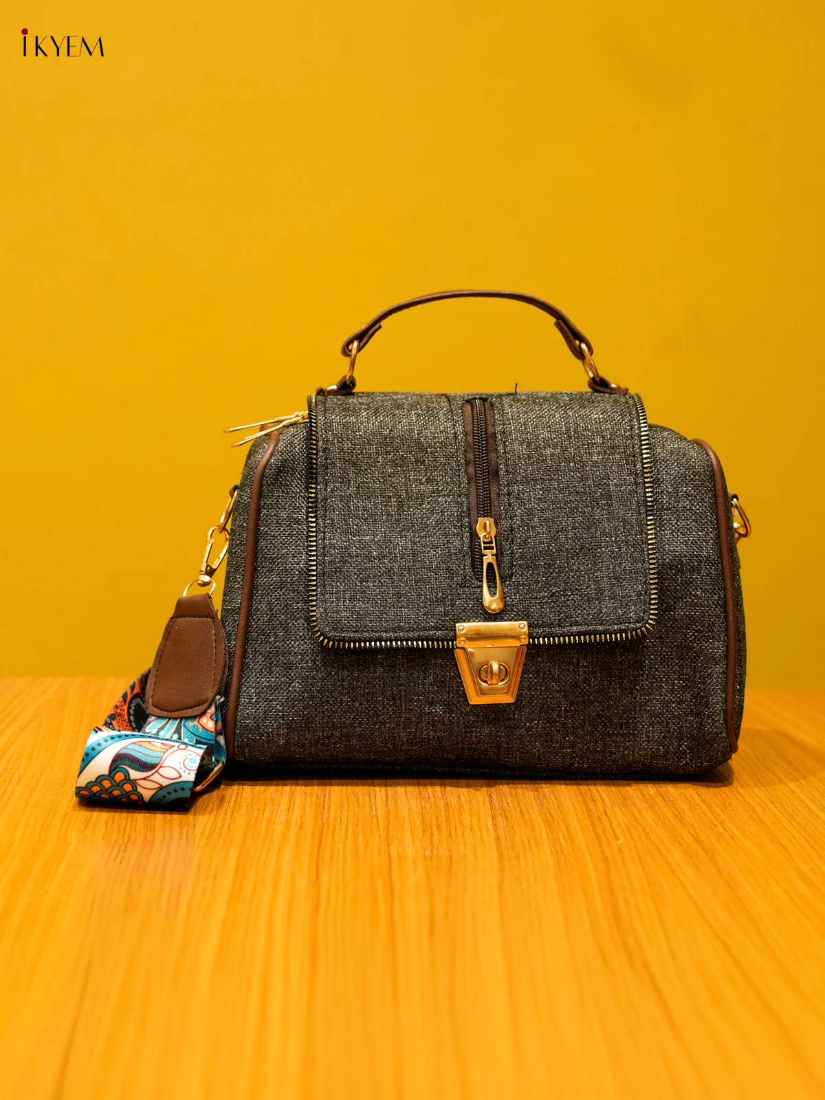 Printed Sling Bag - Gray
