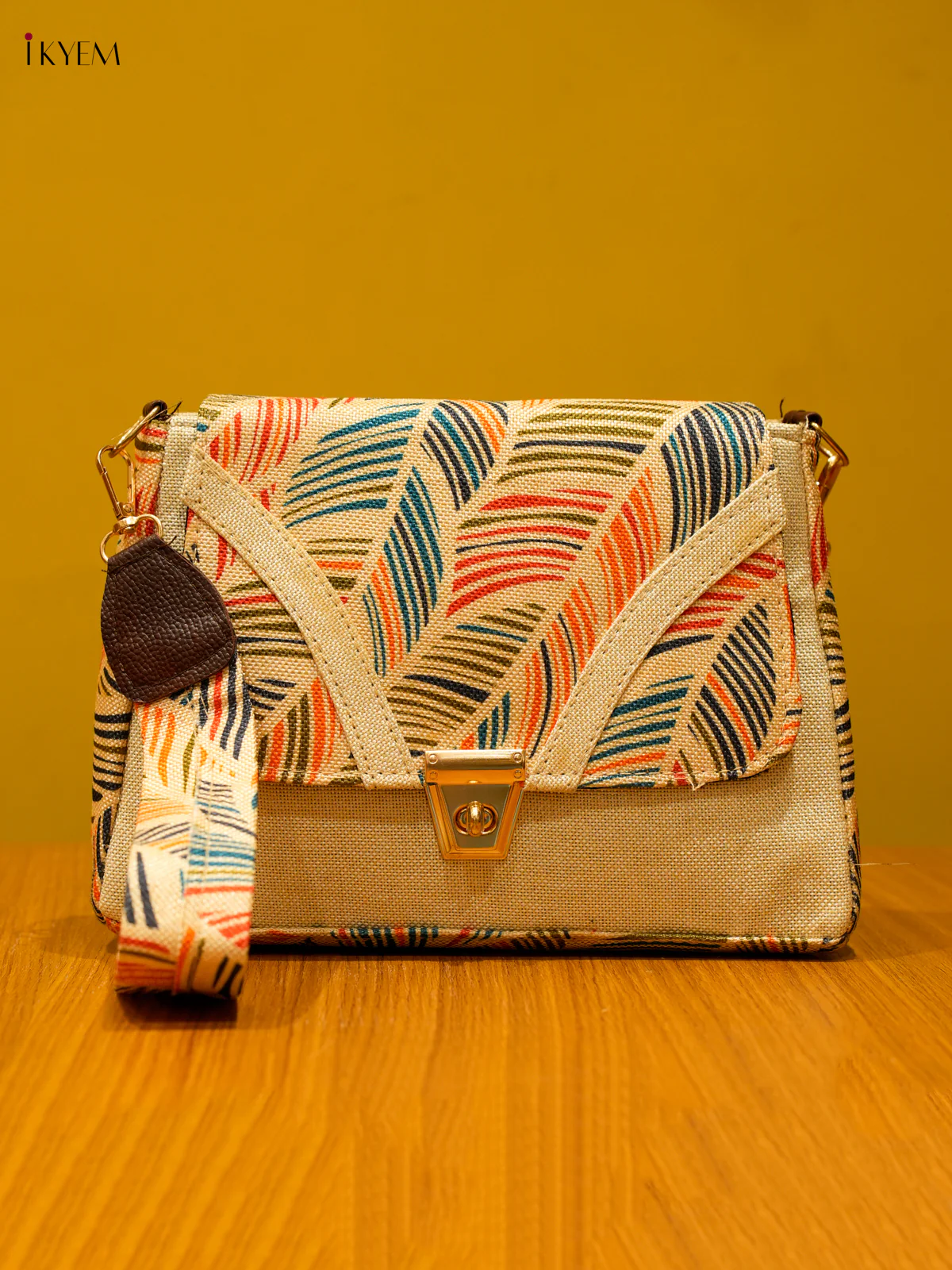 Printed Sling Bag - Peach