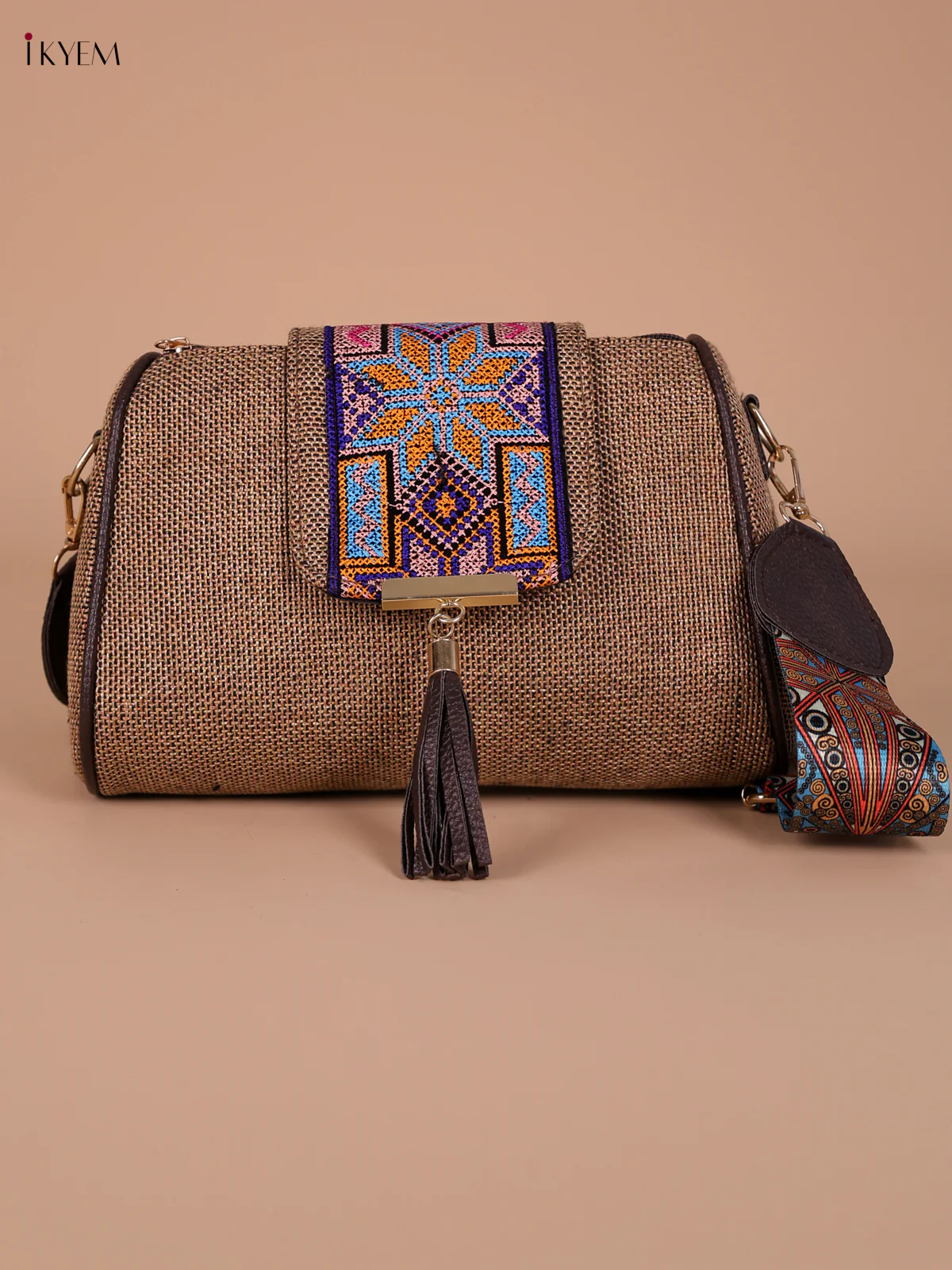Printed Sling Bag - Brown