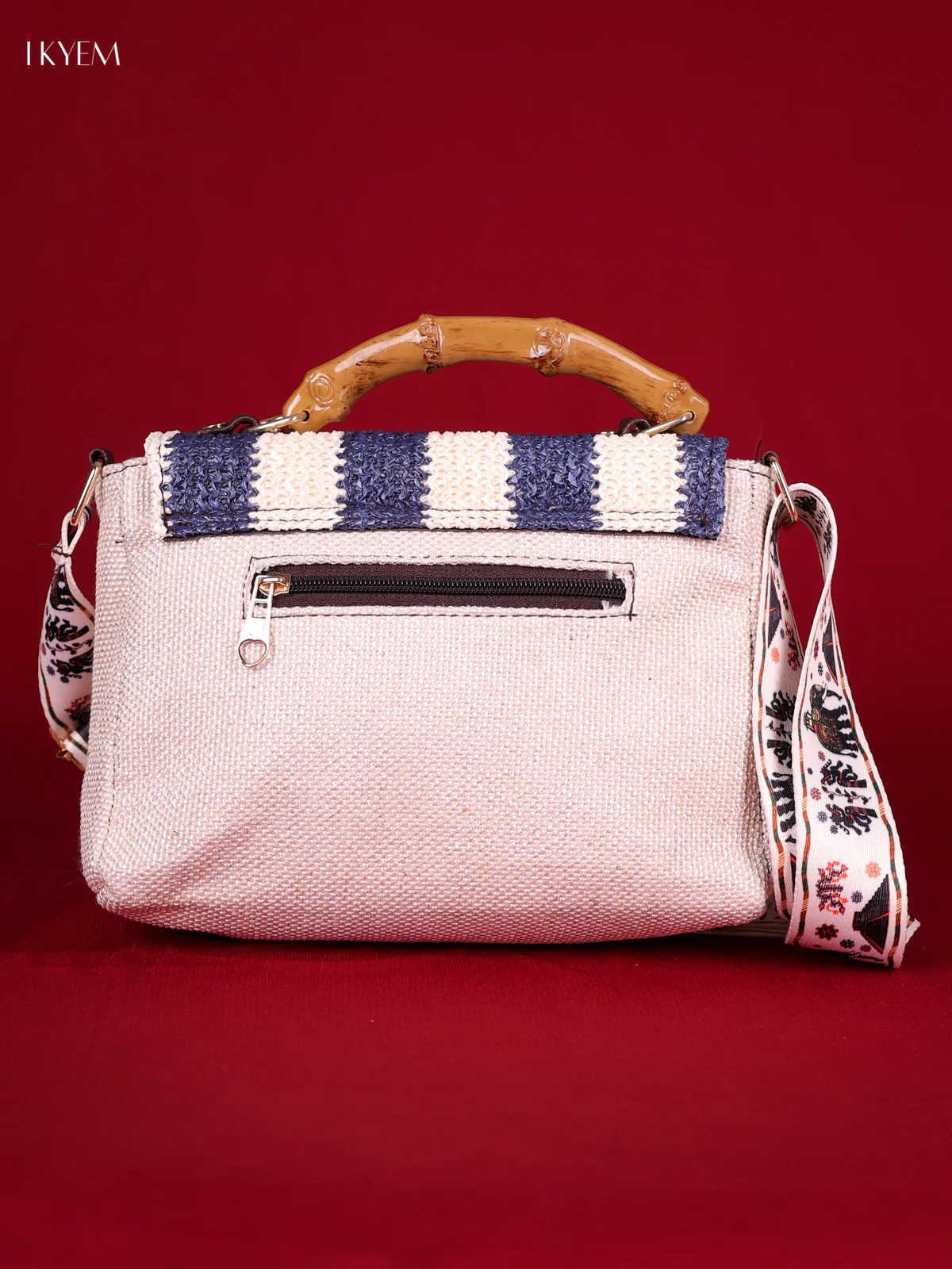 Printed Sling Bag -Cream - Image 2