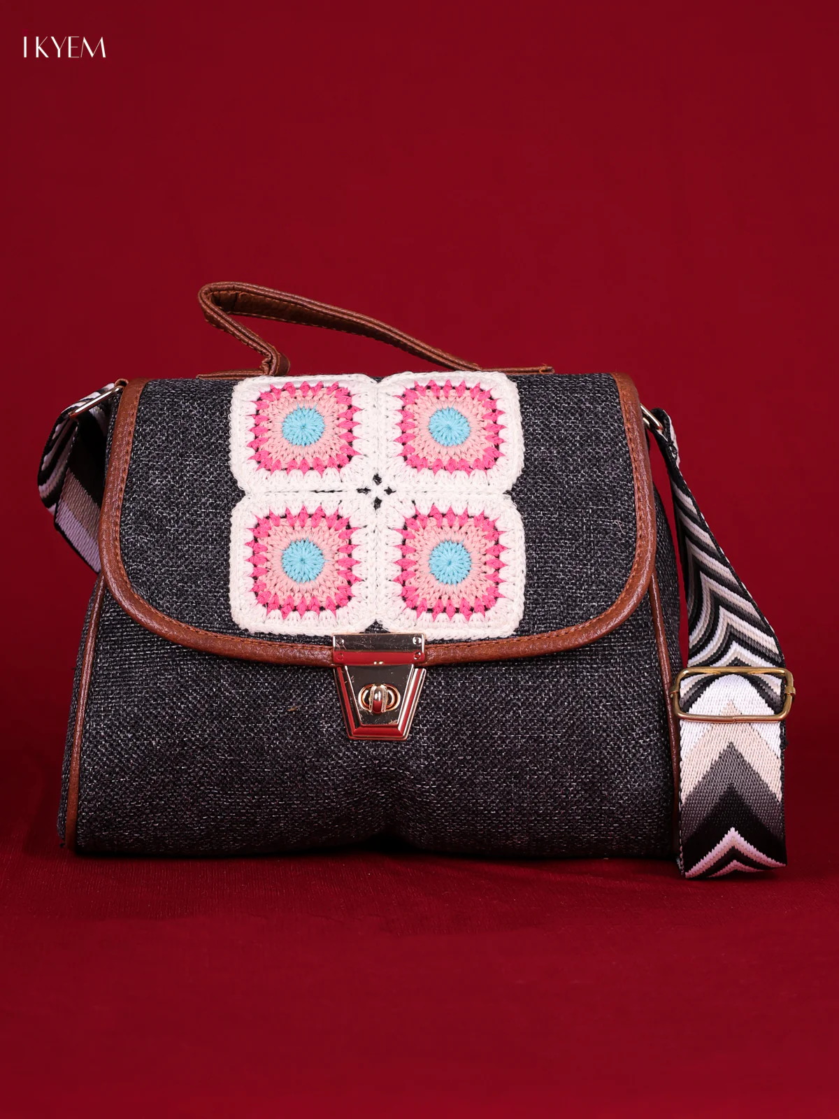 Printed Sling Bag -Gray
