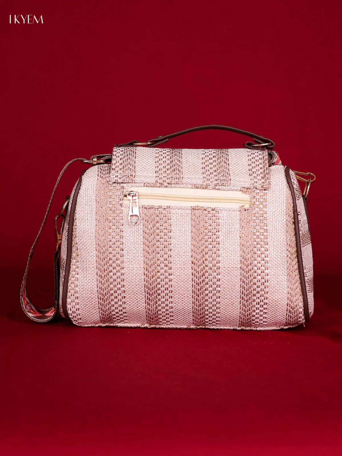 Printed Sling Bag -Cream & Red - Image 2