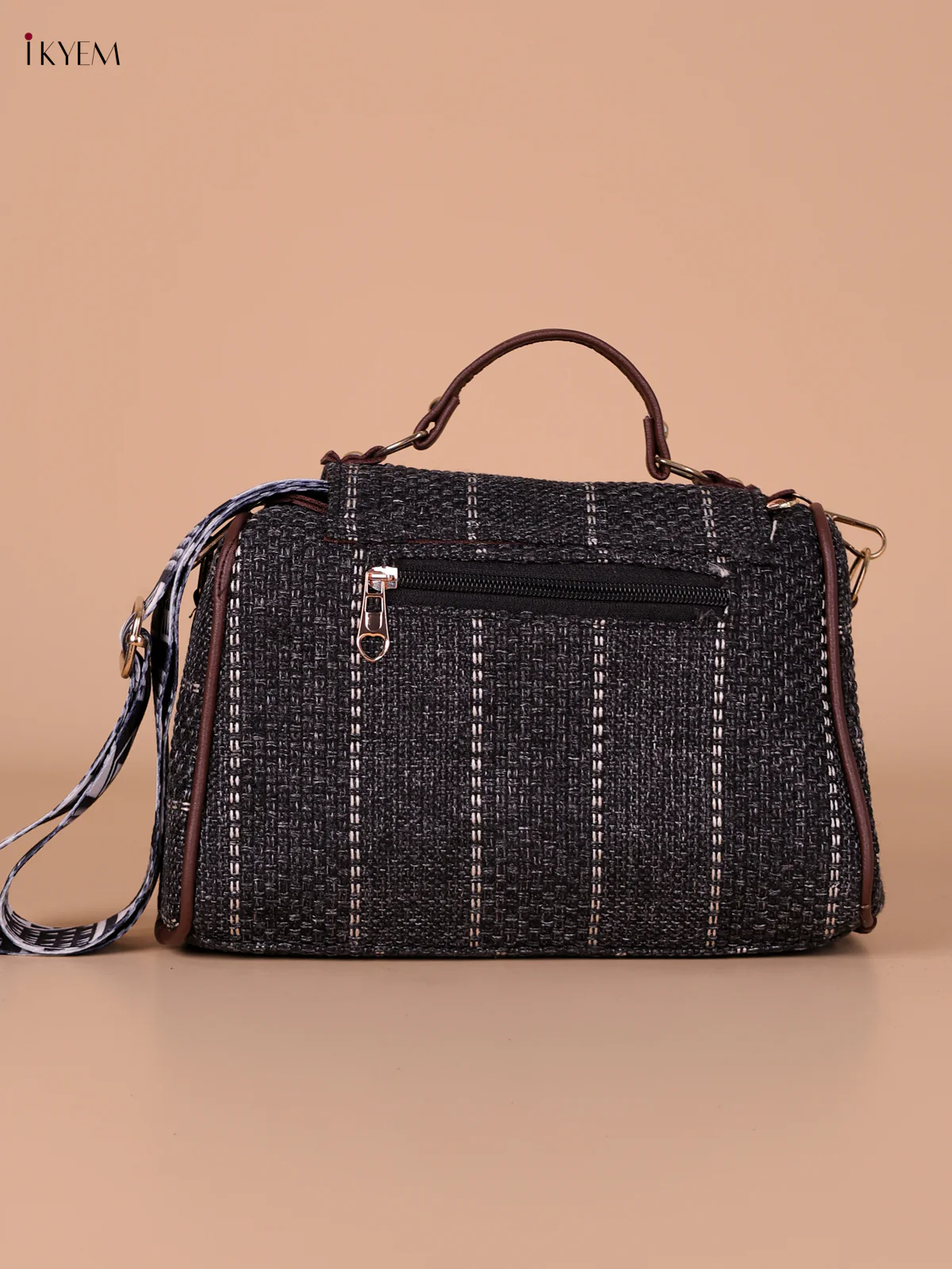 Printed Sling Bag -Black - Image 2