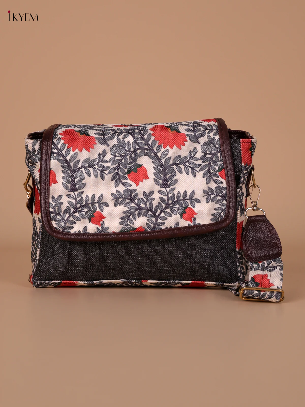 Printed Sling Bag - Gray