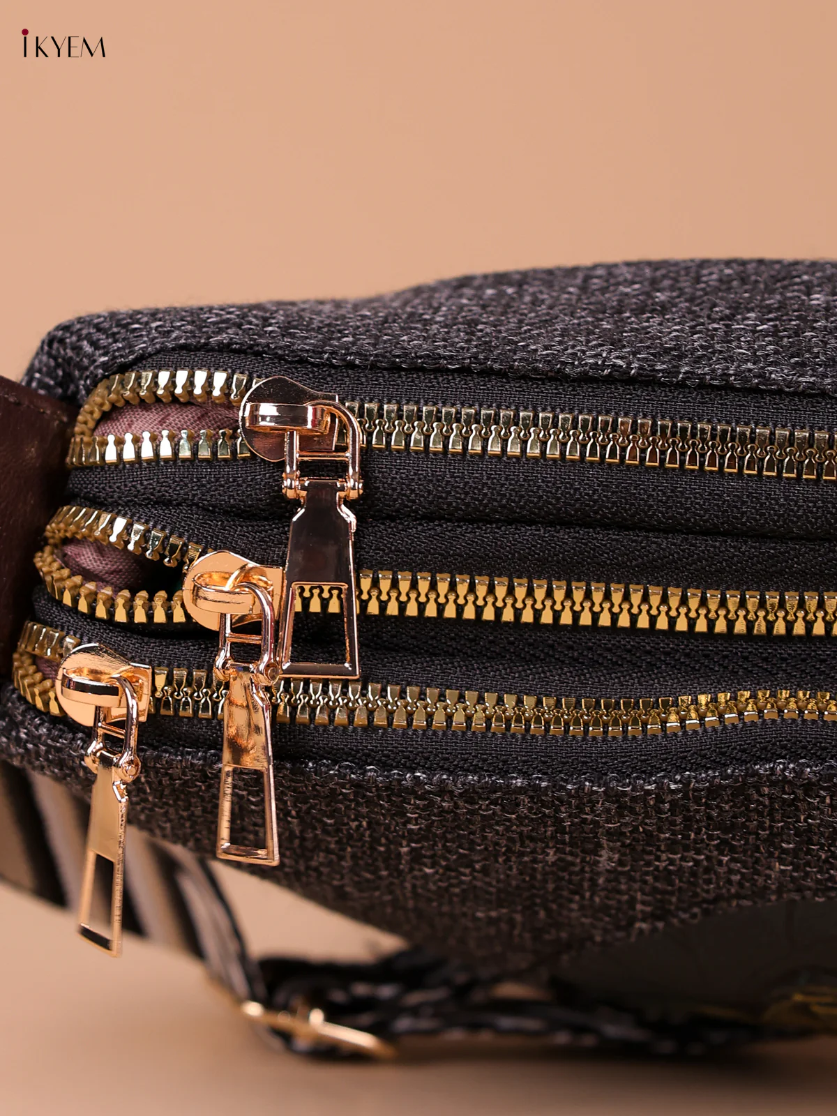 Lotus Printed Sling Bag - Gray - Image 3