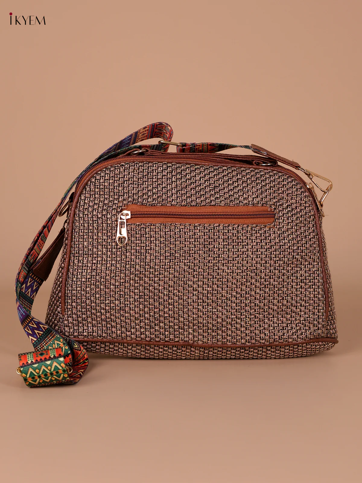 Printed Sling Bag - Brown & White - Image 2