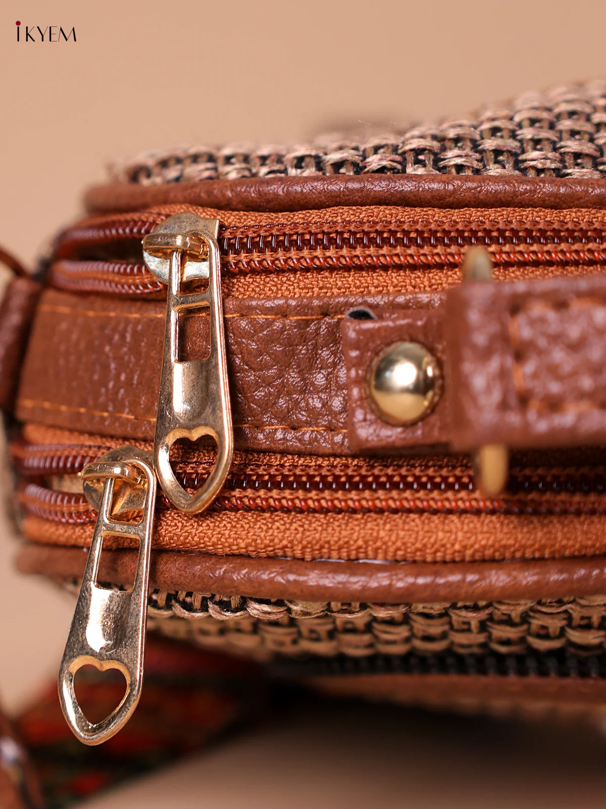 Printed Sling Bag - Brown & White - Image 3