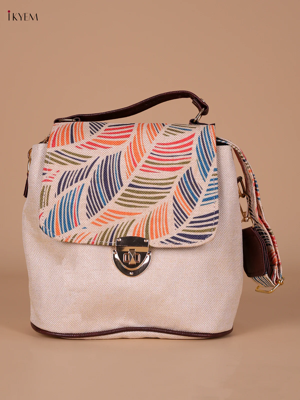 Printed Sling Bag - Cream