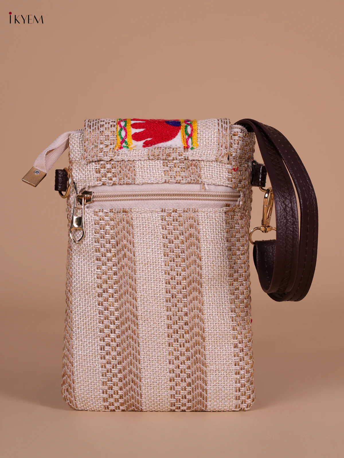 Elephant Printed Sling Bag - Peach - Image 2
