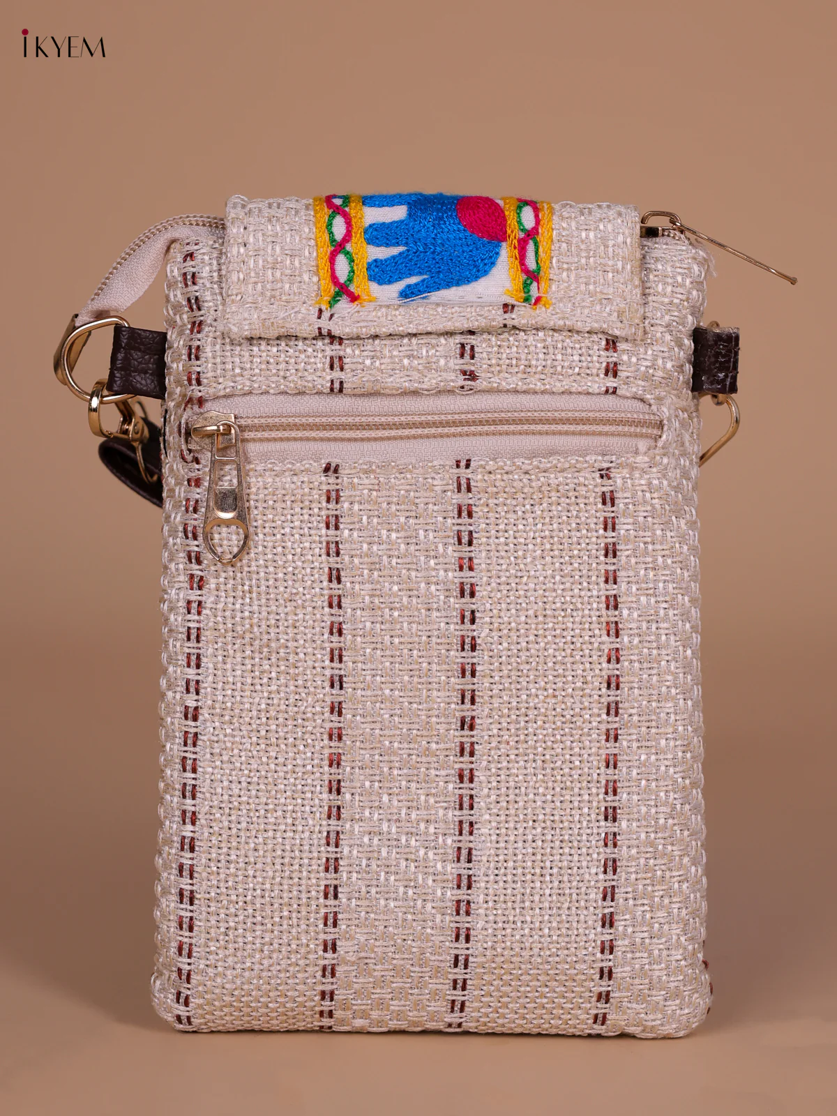 Elephant Printed Sling Bag - White - Image 2