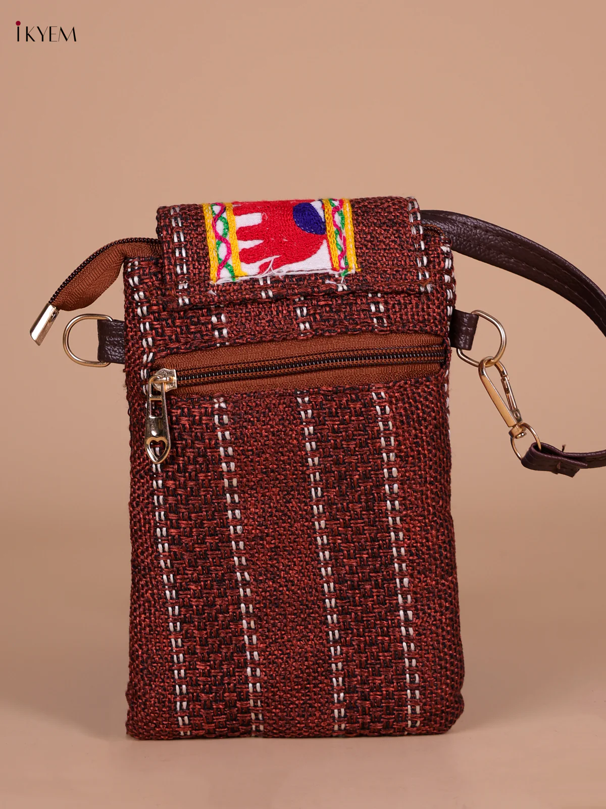 Elephant Printed Sling Bag - Maroon - Image 2