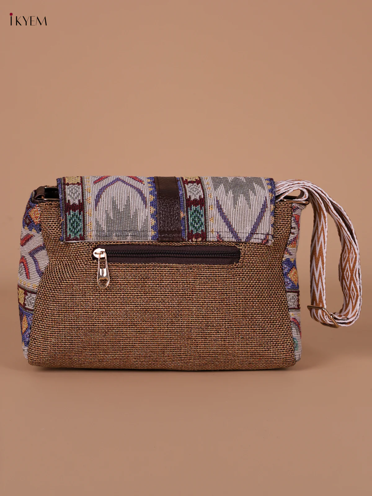 Printed Sling Bag - Brown & White - Image 2