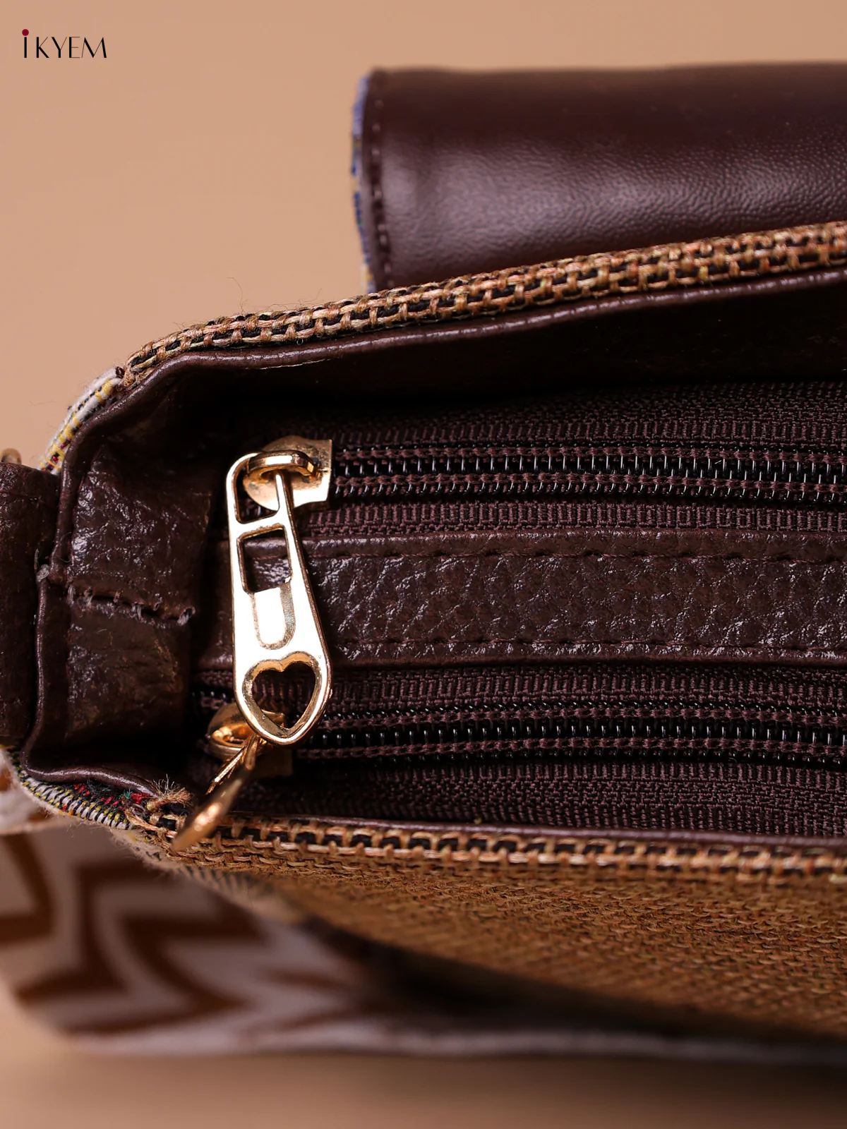 Printed Sling Bag - Brown & White - Image 3