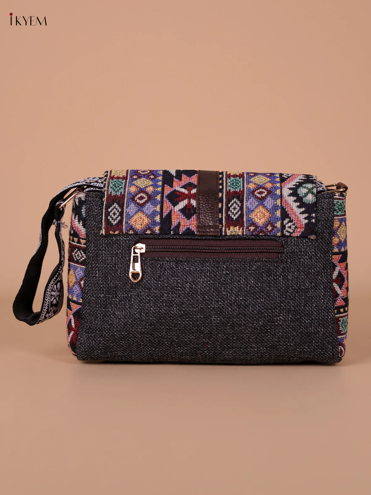 Printed Sling Bag - Black - Image 2