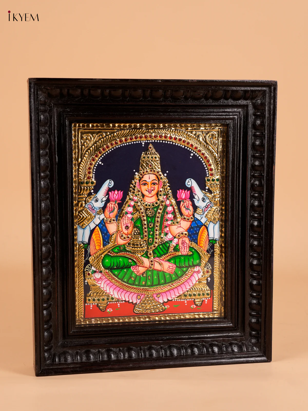 Gajalakshmi Tanjore Painting (13x11)-KED14203 - Image 3