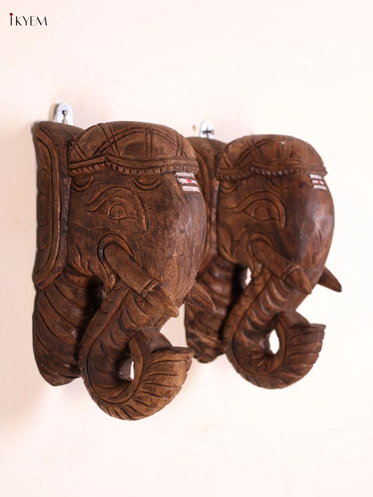Wooden Elephant Head Set of -2-KED20010
