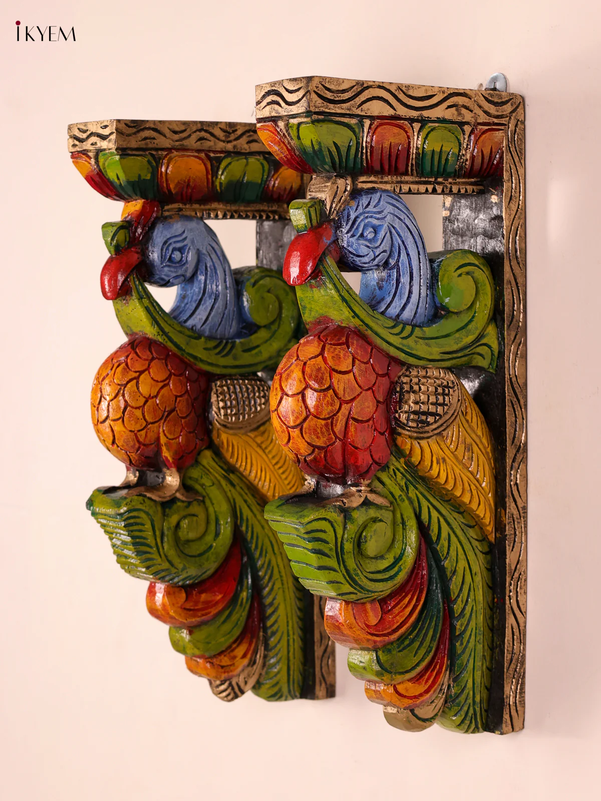 Wooden Handpainted Wall Brakets Set of - 2-KED20011 - Image 3
