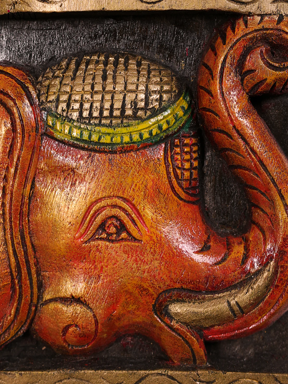 Wooden Handpainted Ganesha Lakshmi Sarawathi Vertical Panel-KED20015 - Image 5
