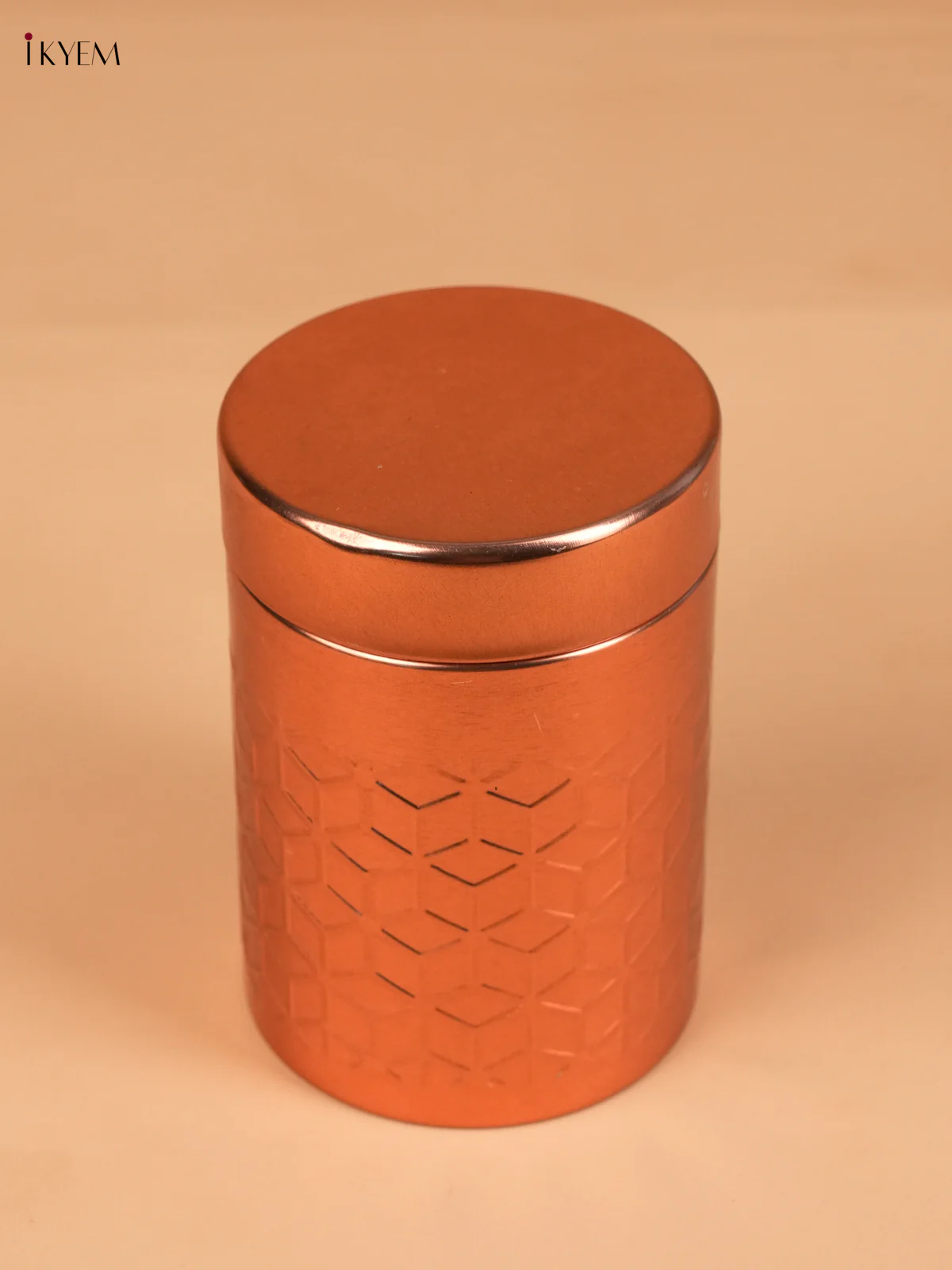 Dry Fruit Tin Jar Round- Copper 4.2 Inch-KED21011
