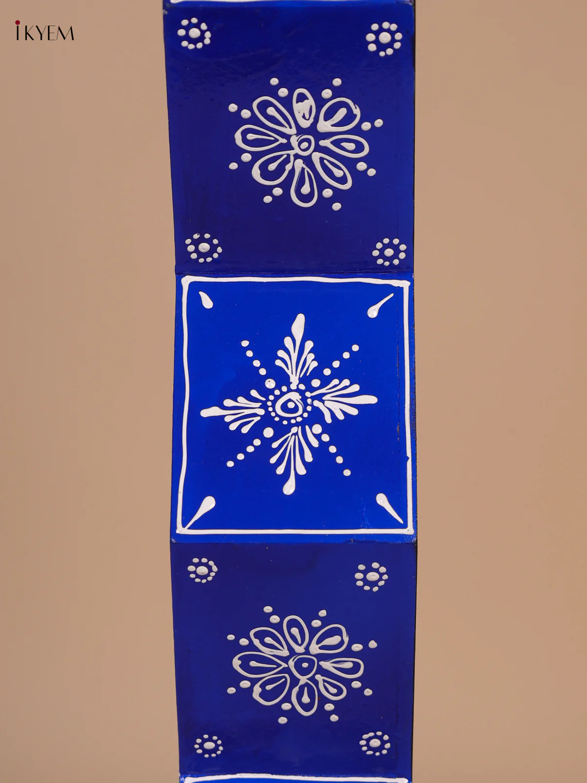 Wooden Handipainted Wall Shelf 10 Octagon boxes - Blue-KEE02034 - Image 4