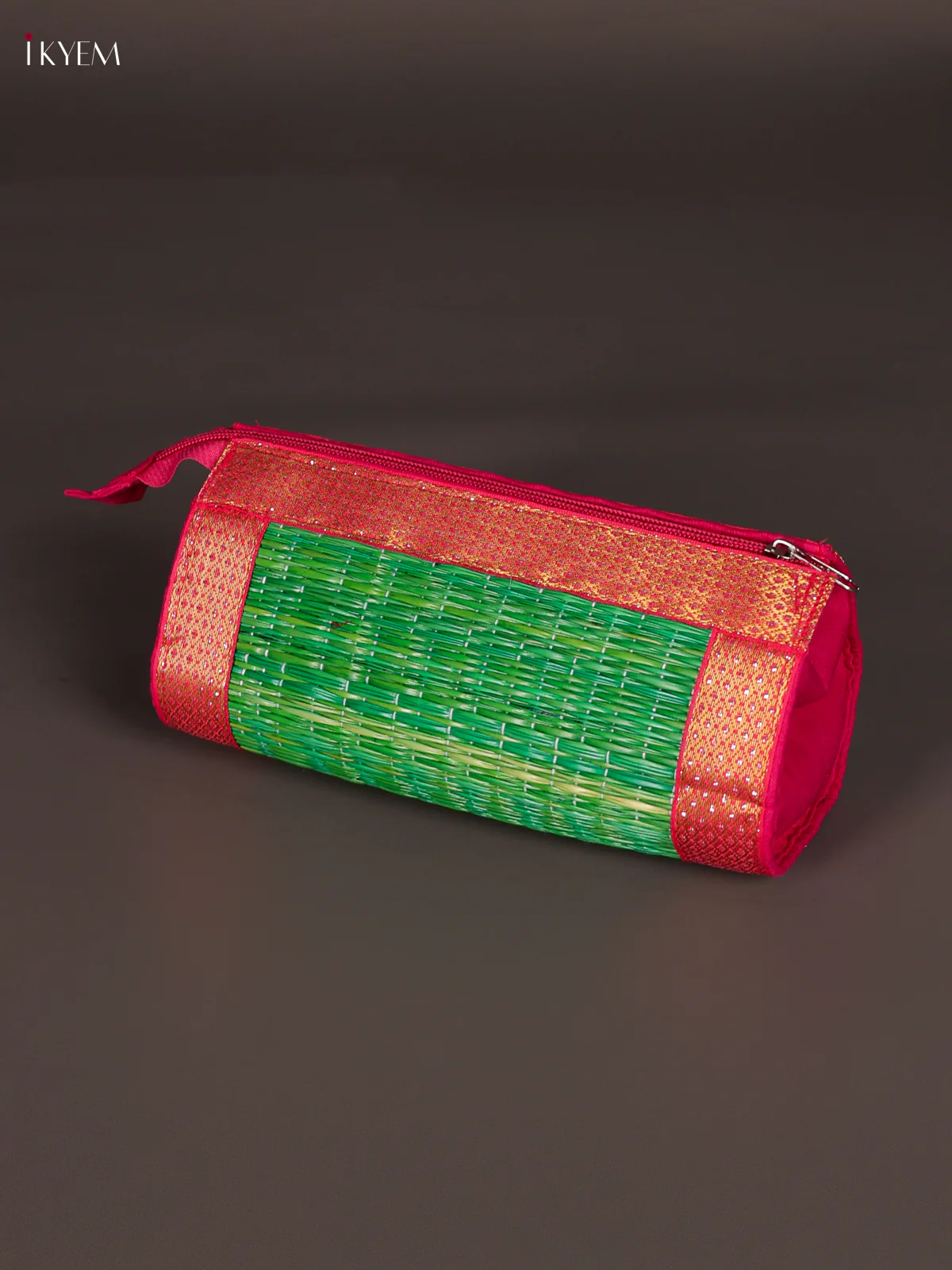 Korai Purse With Zari Border - Green-KEE12006