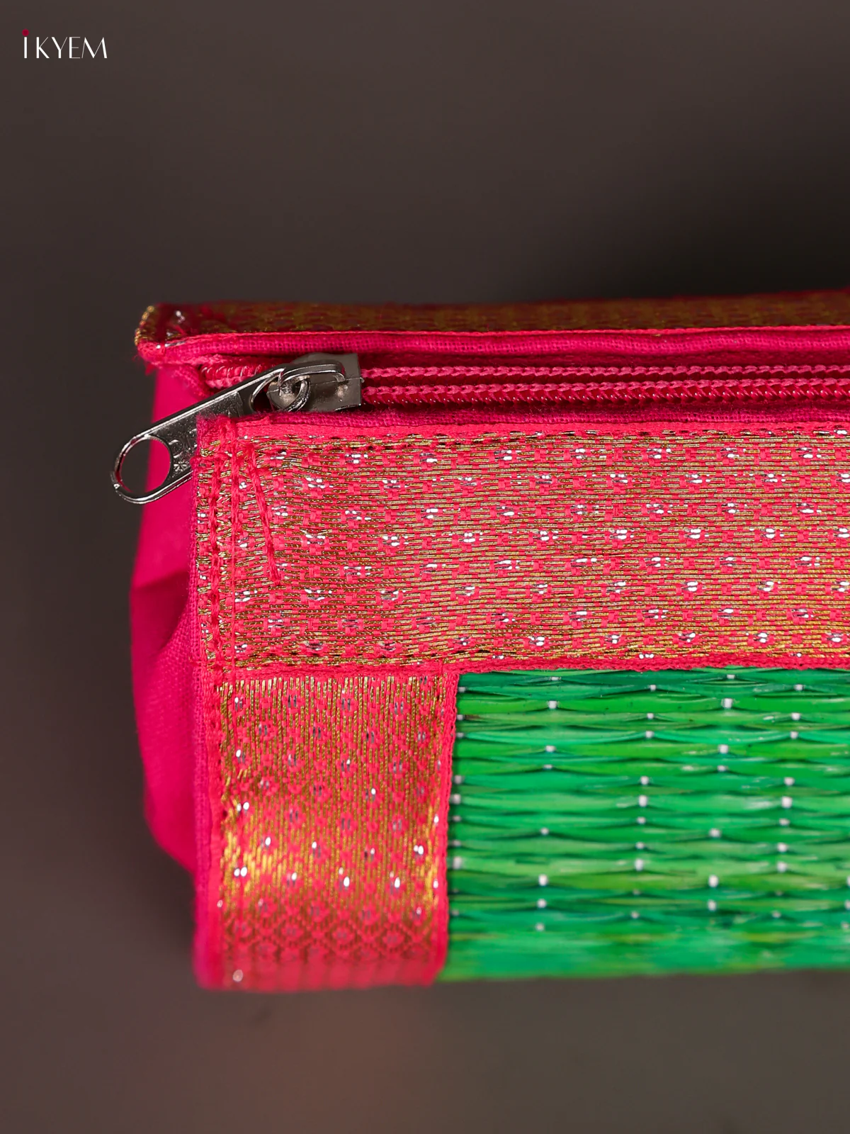 Korai Purse With Zari Border - Green-KEE12006 - Image 2