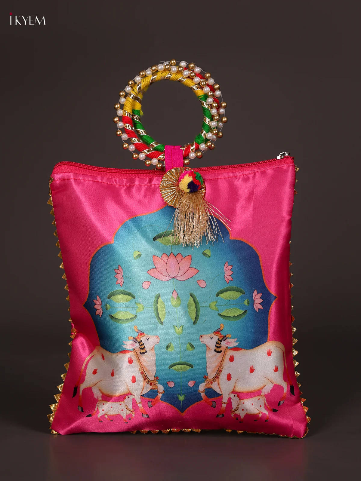 PICHWAI DIGITAL PRINTED GIFT BAG WITH BANGLE HANDLE - PINK-KEE14008